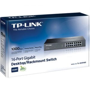 TP-Link 16-Port 10/100/1000Mbps Gigabit Desktop Rackmount Switch - TL-SG1016D