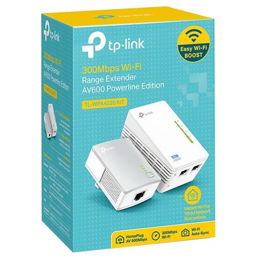 TP-Link TL-WPA4220KIT 300Mbps AV600 Wi-Fi Powerline Extender Starter Kit