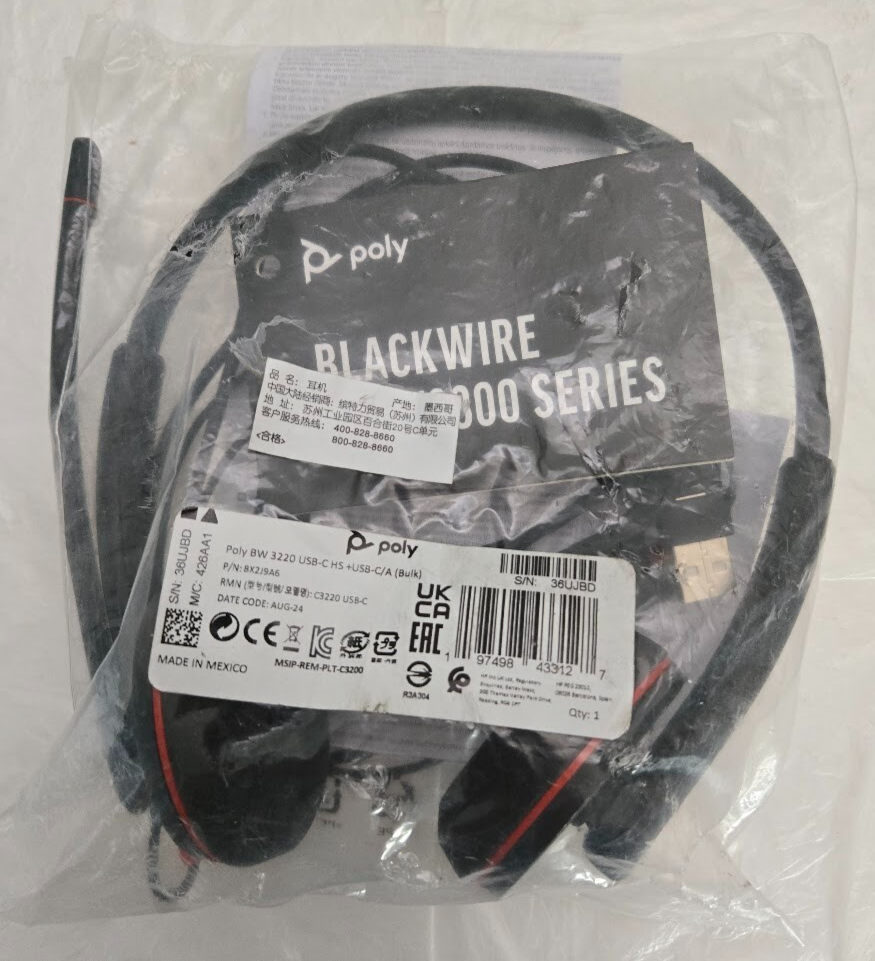 Poly Blackwire 3220 Stereo USB-C Headset