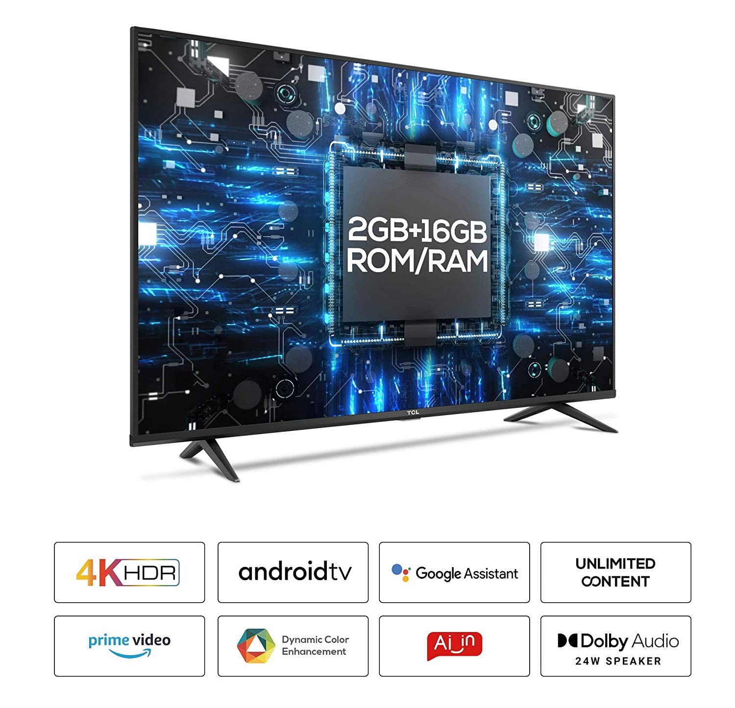 TCL 43P615 4K Android Smart LED TV (Black) (2020 Model)