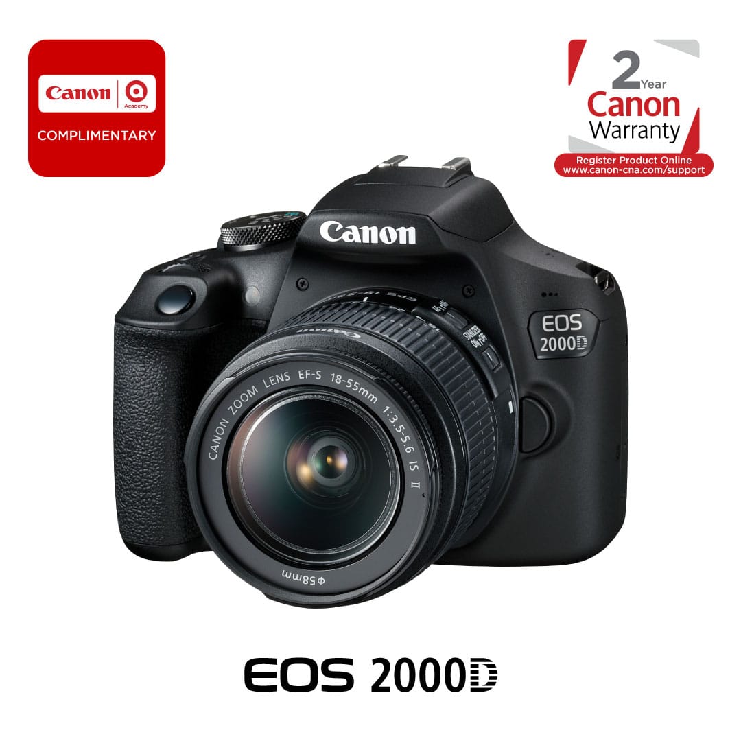 vCanon EOS 2000D DSLR Camera with 18-55mm Lens