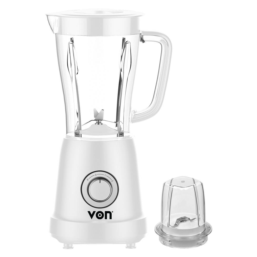 Von VSBT03BLW 1.5L Blender + Mill - 500W, White