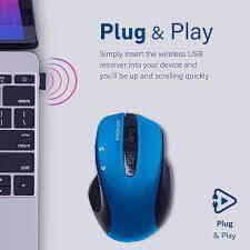 Promate 1600DPI Dual tone Wireless Mouse, Blue