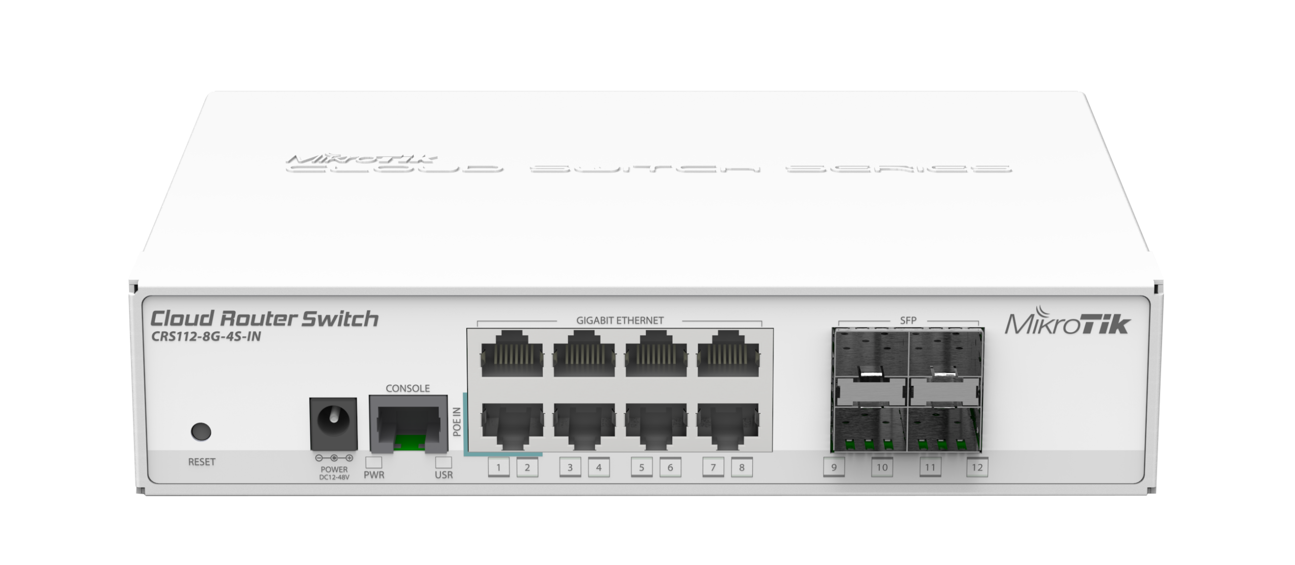 Mikrotik CRS112-8G-4S-IN 8x Gigabit Ethernet Smart Switch 4x SFP cages 400MHz CPU