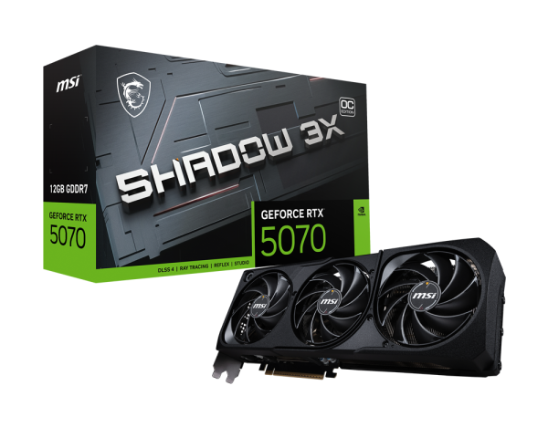 MSI GeForce RTX 5070 Shadow 3X 12GB OC GDDR7 Graphics Card