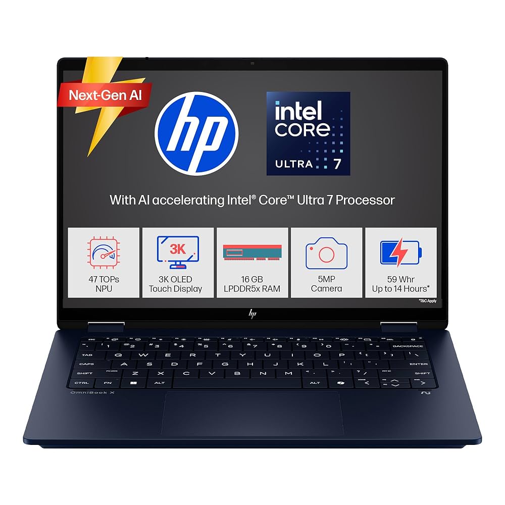 HP OmniBook X Flip 14 inch 2-in-1 Laptop ultra 7, 16GB RAM, and 1TB SSD Laptop - Image 4