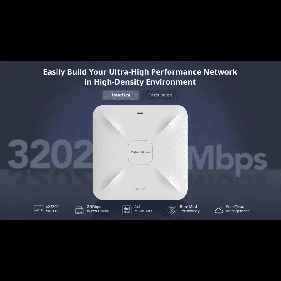 Ruijie RG-RAP2260(E) AX3200 Dual-Band 2.5Gbps PoE Ceiling Access Point