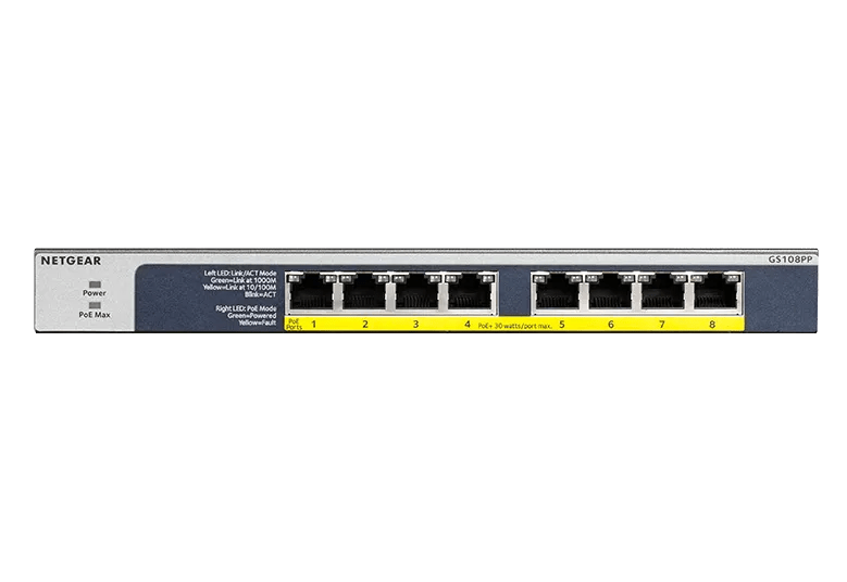 NETGEAR GS108PP-100EUS 8-Port Gigabit Ethernet Unmanaged PoE+ Switch FlexPoE 123W Network Switch - Image 2