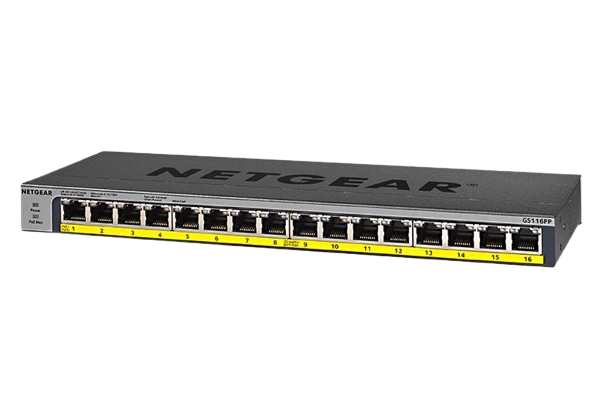 NETGEAR GS116PP-100EUS 16-Port Gigabit Ethernet Unmanaged PoE/PoE+ Switch Network Switch