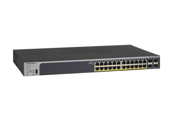 NETGEAR GS728TPP-300UKS 24-Port Gigabit Ethernet PoE+ Smart Switch 4 SFP Ports 380W Cloud Managed Network Switch