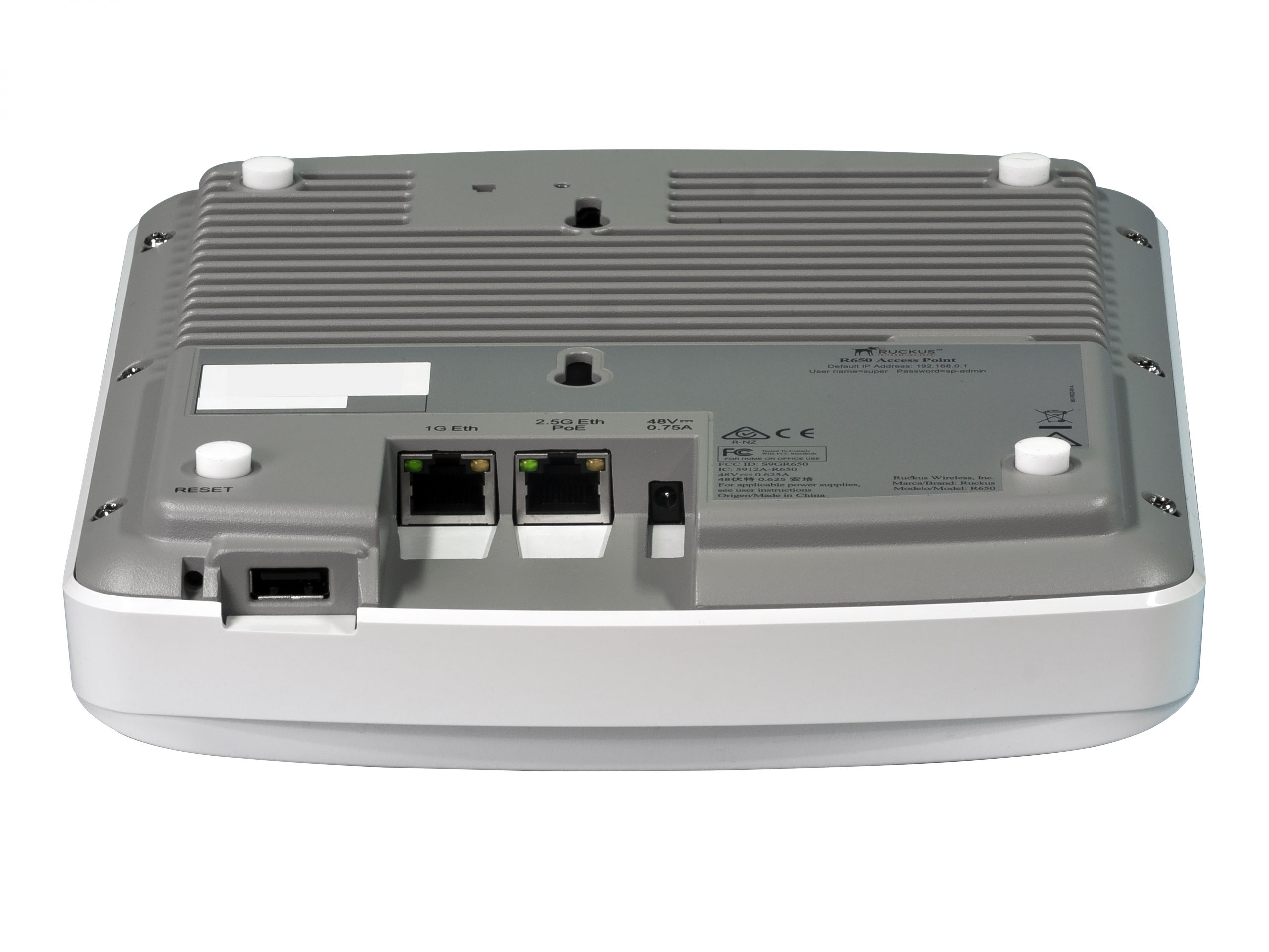 RUCKUS R650 Wi-Fi 6 Dual-Band Wireless Access Point 4x4:4 + 2x2:2 Streams Multi-Gigabit Ethernet OFDMA MU-MIMO BeamFlex+ Dual Ethernet Ports PoH/uPoE/802.3at PoE Support Wireless Access Point (901-R650-XX00) - Image 3